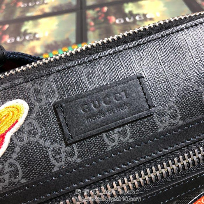 GUCCI 古馳男包 新款 547751 克pvc刺繡 小號 男士單肩包 Gucci斜挎包